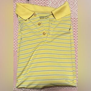 Nike Golf Polo Shirt Men's Size XL Yellow Striped Dri-Fit  Short Sleeve